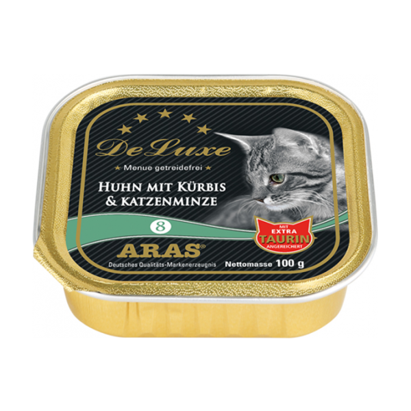 Nassfutter Katze Premium Paté de Luxe: Huhn / Kürbis / Katzenminze - getreidefrei (100g Schale)