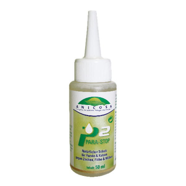Pflege Hund und Katze: P2 Para-Stop (50ml Tropf-Flasche) - natürlicher Parasitenschutz gegen Zecken, Flöhe und Milben