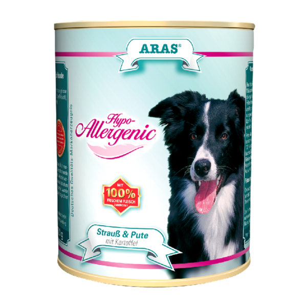 Nassfutter Hund ARAS Hypo Allergenic: Strauss / Pute / Kartoffel - getreidefrei