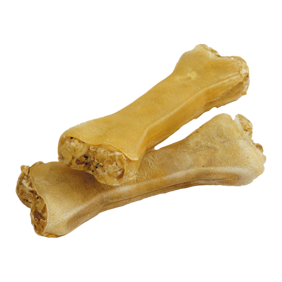 Kauartikel Hund: Kau-Ca-Bone gross (gefüllter Rinderhautknochen / 2x 17cm)