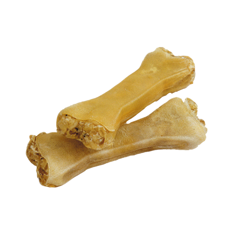 Kauartikel Hund: Kau-Ca-Bone klein (gefüllter Rinderhautknochen / 2x 12cm)