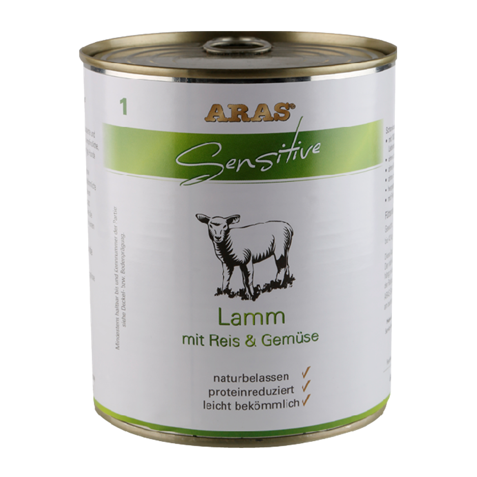 Nassfutter Hund ARAS Sensitiv: Lamm / Reis / Gemüse - glutenfrei