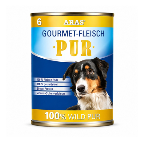 Hund Gourmet-Fleisch ARAS PUR 100% Wild (820g Dose)