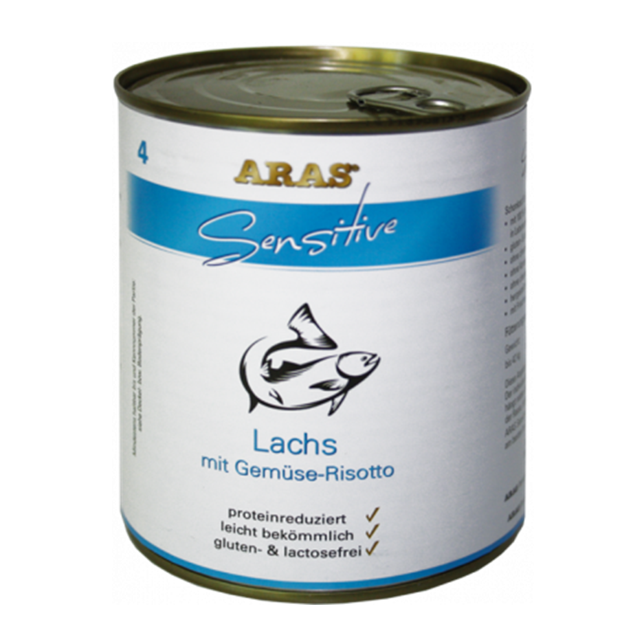 Nassfutter Hund ARAS Sensitiv: Lachs / Gemüse-Risotto - glutenfrei